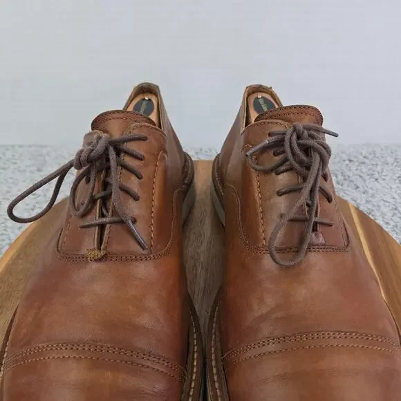 Frye Paul Lt Bal Tan Brown Leather Casual Lifestyle Cap Toe Oxford Mens 12 D